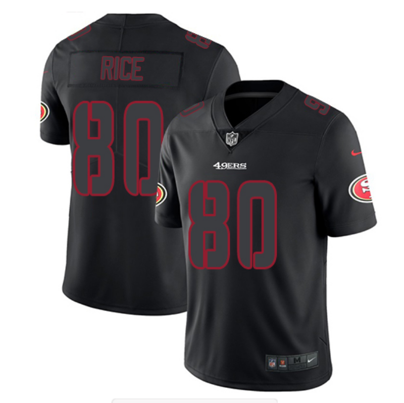 Men's San Francisco 49ers #80 Jerry Rice Black Impact Limited Stitched NFL Jersey